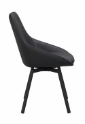 Silla \'Alison\' de cuero - Negro