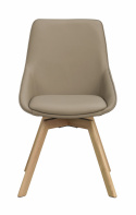 Silla \'Alison\' de cuero - Beige/roble