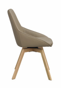 Silla \'Alison\' de cuero - Beige/roble