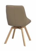 Silla \'Alison\' de cuero - Beige/roble