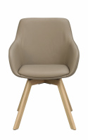 Silla con brazos \'Alison\' Cuero - Beige/roble