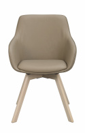 Silla con brazos \'Alison\' Cuero - Beige/blanco pigmentado