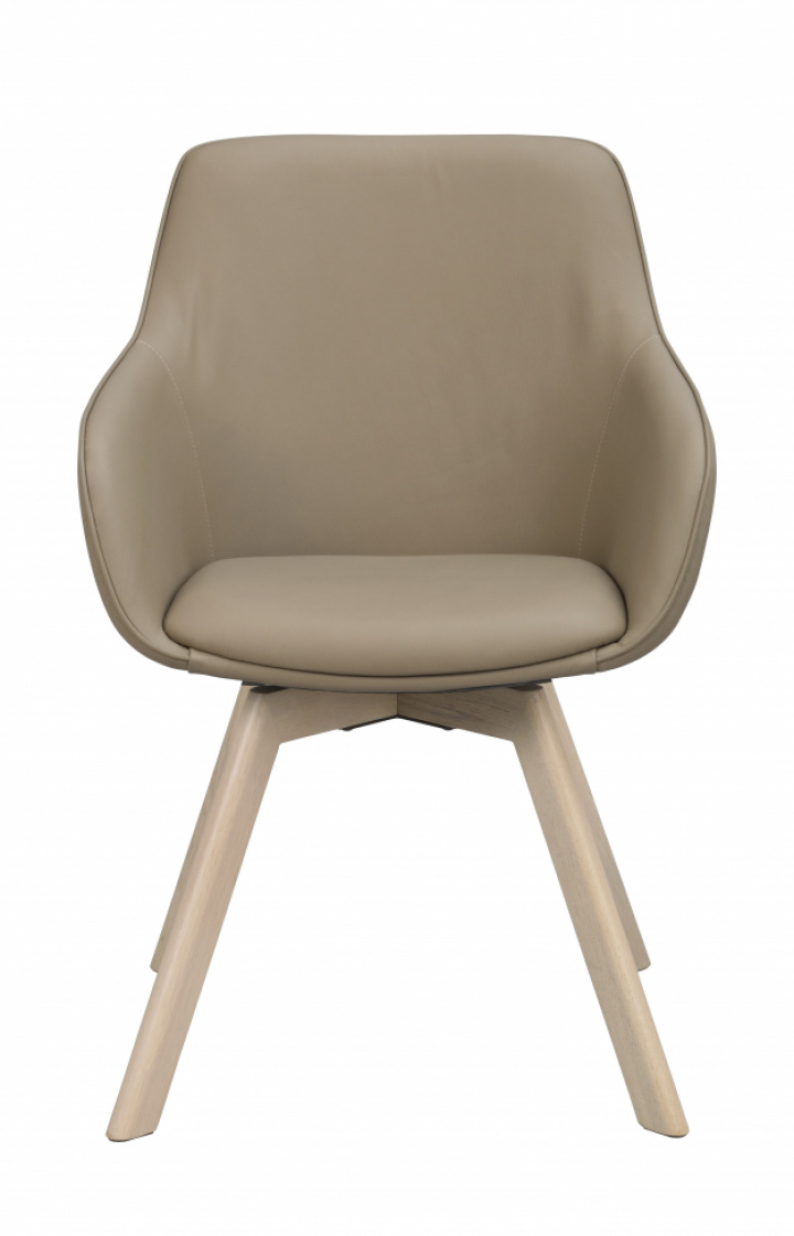 Silla con brazos \'Alison\' Cuero - Beige/blanco pigmentado en el grupo Habitaciones con Reforma (118145)