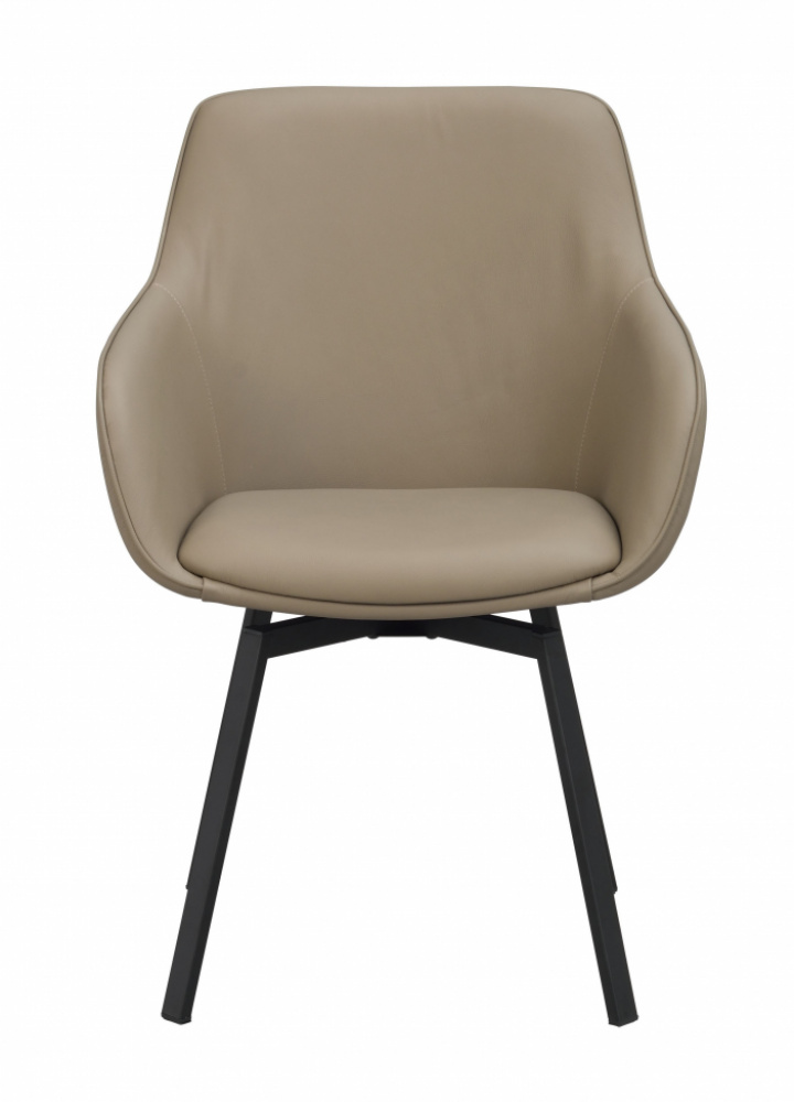 Silla con brazos \'Alison\' Cuero - Beige/negro en el grupo Habitaciones con Reforma (118147)