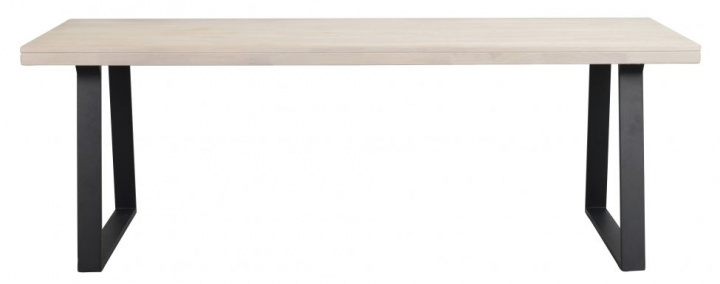 Mesa \'Brooklyn\' 220x95cm - Roble blanqueado/Pata negra en U en el grupo Muebles / Mesas / Mesa de comedor con Reforma (119821)