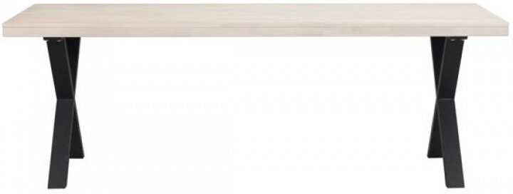 Mesa de comedor \'Brooklyn\' 220x95cm - Pigmentada blanca/Negra X-pata en el grupo Muebles / Mesas / Mesa de comedor con Reforma (119825)