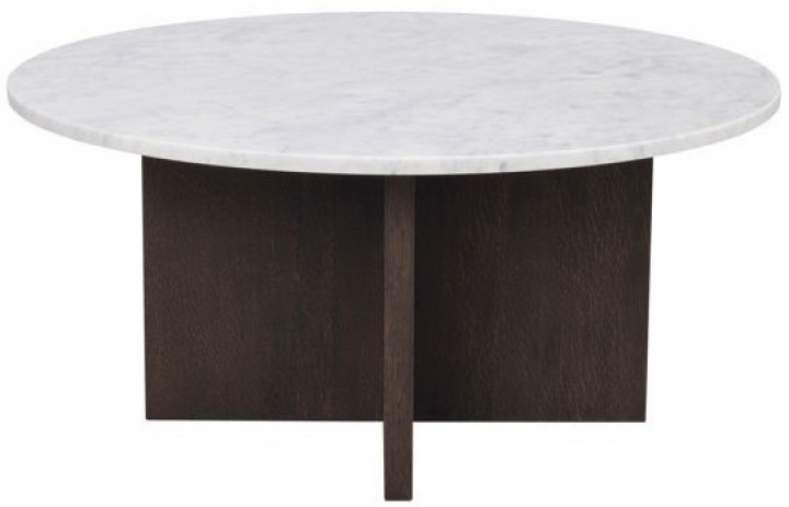 Mesa de centro \'Brooksville\' Redonda 90cm - Blanco/Marrón en el grupo Habitaciones / Sala de estar con Reforma (120787)