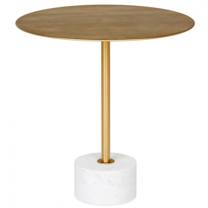 Mesa auxiliar \'Lecco\' Redonda 51cm - Mármol/Latón en el grupo Muebles con Reforma (1601000)