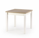 Mesa de comedor \'Evita\' 80-160x80cm - Blanco/Roble