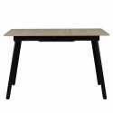 Mesa de comedor \'Albon\' 120-160x80cm - Negro/Roble