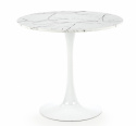 Mesa de comedor \'Lorca\' Redonda 80cm - Mármol/Blanco