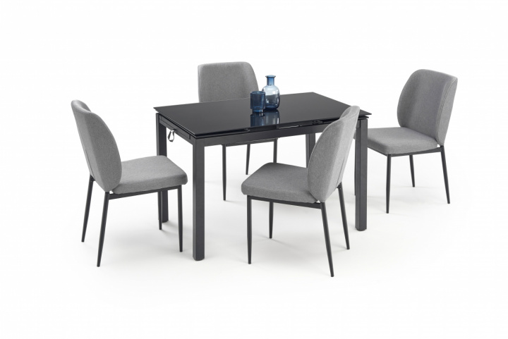 Grupo de comedor \'Jasper\' 110-170cm - Negro/gris en el grupo Muebles / Mesas / Grupos de Comedor con Reforma (2010001195184)