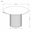 Mesa \'Bruno\' Redonda 120cm - Nogal/mármol