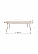 Mesa de comedor \'Alagon\' 220x90cm - Marrón 