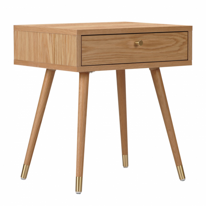 Mesita de noche \'Prime\' - Roble/Latón en el grupo Muebles / Mesas / Mesas de noche con Reforma (2106-oak)