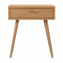 Mesita de noche \'Prime\' - Roble/Latón