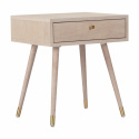 Mesita de noche \'Prime\' - Roble blanco/Latón