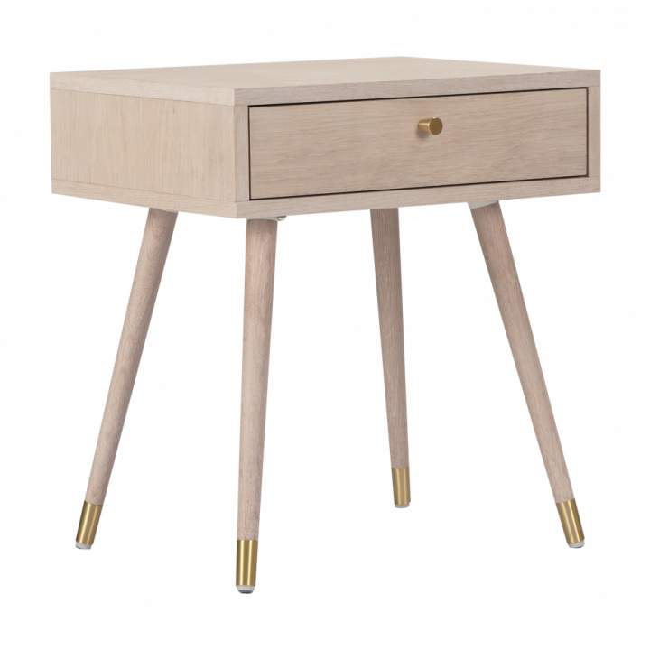 Mesita de noche \'Prime\' - Roble blanco/Latón en el grupo Muebles / Mesas / Mesas de noche con Reforma (2106-white-oak)