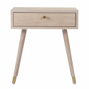 Mesita de noche \'Prime\' - Roble blanco/Latón