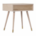 Mesita de noche \'Prime\' - Roble blanco/Latón