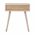 Mesita de noche \'Prime\' - Roble blanco/Latón