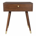 Mesita de noche \'Prime\' - Nogal/Latón