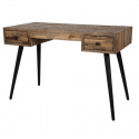 Escritorio/Mesa lateral \'Leo\' - Teak/Acero