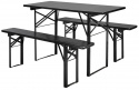 Mesa y bancos \'Garden\' 160x60cm - Negra