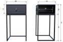 Mesita de noche \'Zola\' con cajón - Negro