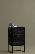 Mesita de noche \'Zola\' con cajón+armario - Negro
