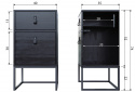 Mesita de noche \'Zola\' con cajón+armario - Negro