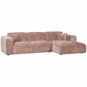 Sofá \'Cloud\' 3 plazas chaise longue derecha - Marrón grisáceo/Rosa