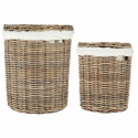Cesta de lavandería 2-pack \'Rattan\' - Natural