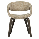 Silla de comedor \'Yossi\' - Beige/Marrón oscuro