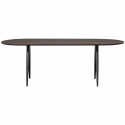 Mesa de comedor \'Tablo\' 220x90 cm ovalada - Marrón oscuro