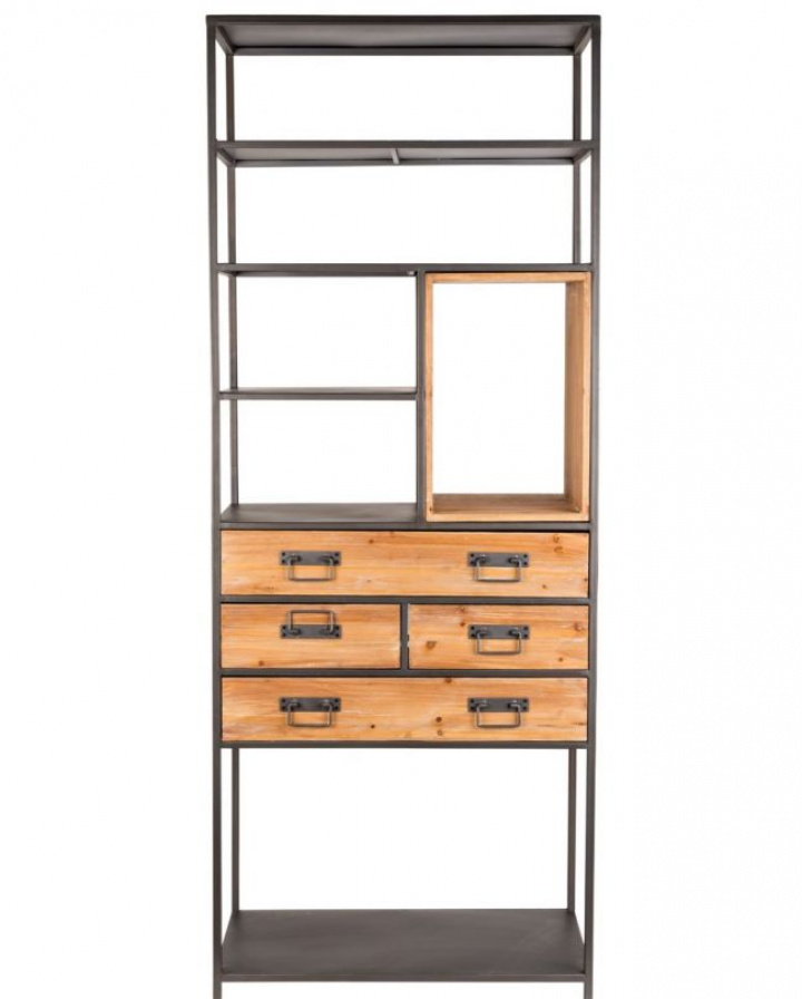 Estante \'Samuel\' - Natural/Negro en el grupo Muebles / Estantes y almacenamiento / Estanterías con Reforma (4200014)