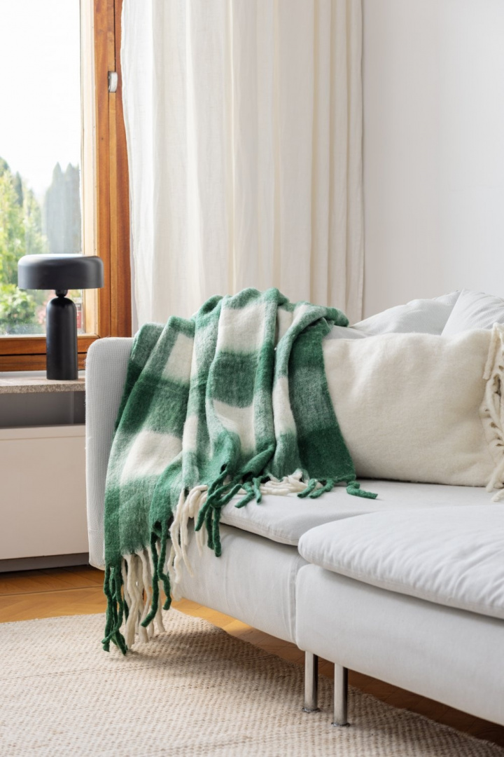 Manta \'Phoebe\' 130x170cm - Verde en el grupo Decoración / Textiles / Mantas y cobijas con Reforma (4224615675064)
