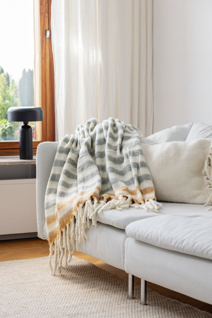 Manta \'Monica\' 130x170cm - Amarilla en el grupo Decoración / Textiles / Mantas y cobijas con Reforma (4224615676030)