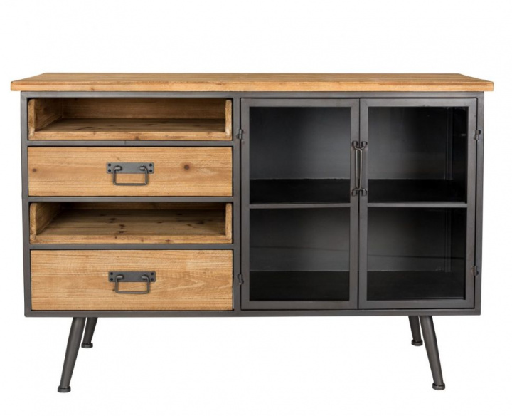 Mesa lateral \'Damian\' - Negro/Natural en el grupo Muebles / Estantes y almacenamiento / Buffets con Reforma (4300012)