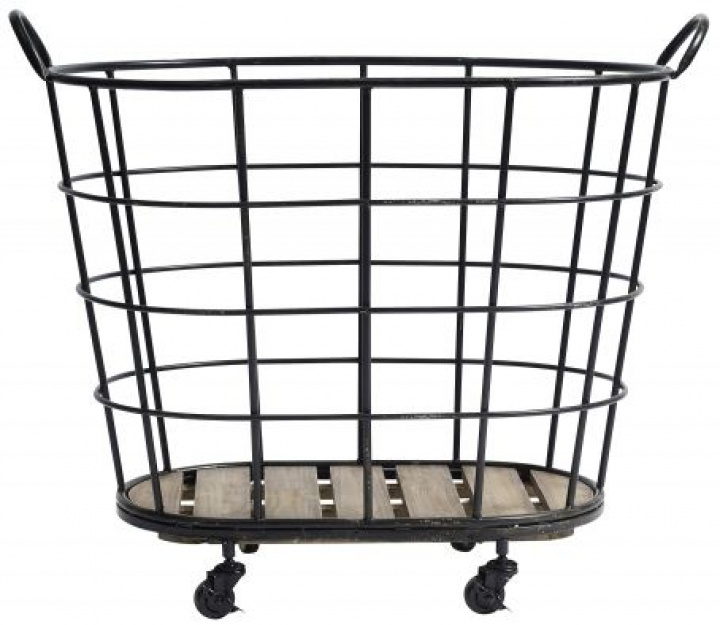 Stålkorg på hjul - Negro en el grupo Muebles / Estantes y almacenamiento / Almacenamiento pequeño con Reforma (4491)