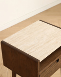 Mesa auxiliar \'Sapri\' 45x60cm - Nogal/Travertino