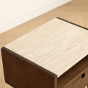 Mesa auxiliar \'Sapri\' 45x60cm - Nogal/Travertino