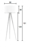 Lámpara de pie \'Tripod\' - Madera y blanco
