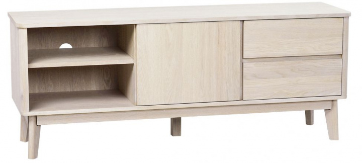 Mueble de TV \'Yumi\' - Roble blanqueado en el grupo Muebles / Estantes y almacenamiento / Mesas de TV con Reforma (52501)