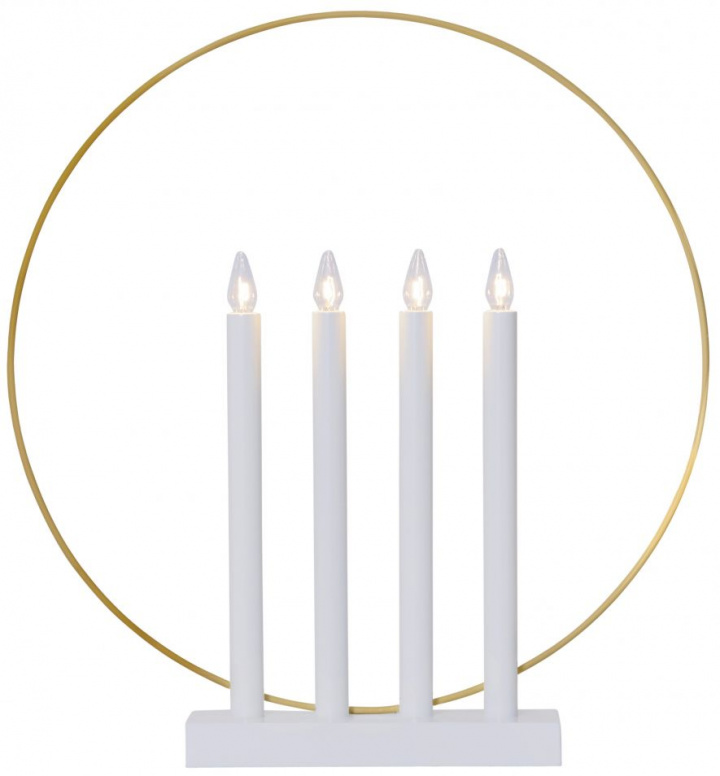 Candelabro de adviento \'Glory\' - Blanco/Dorado en el grupo Iluminación / Lámparas / Iluminación navideña con Reforma (644-61)