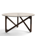 Mesa de centro \'Modica\' Ø80 – Nogal/Vidrio