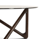 Mesa de centro \'Modica\' Ø80 – Nogal/Vidrio