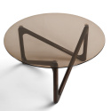 Mesa de centro \'Modica\' Ø80 – Nogal/Vidrio
