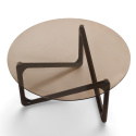 Mesa de centro \'Modica\' Ø80 – Nogal/Vidrio