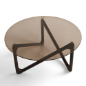 Mesa de centro \'Modica\' Ø80 – Nogal/Vidrio